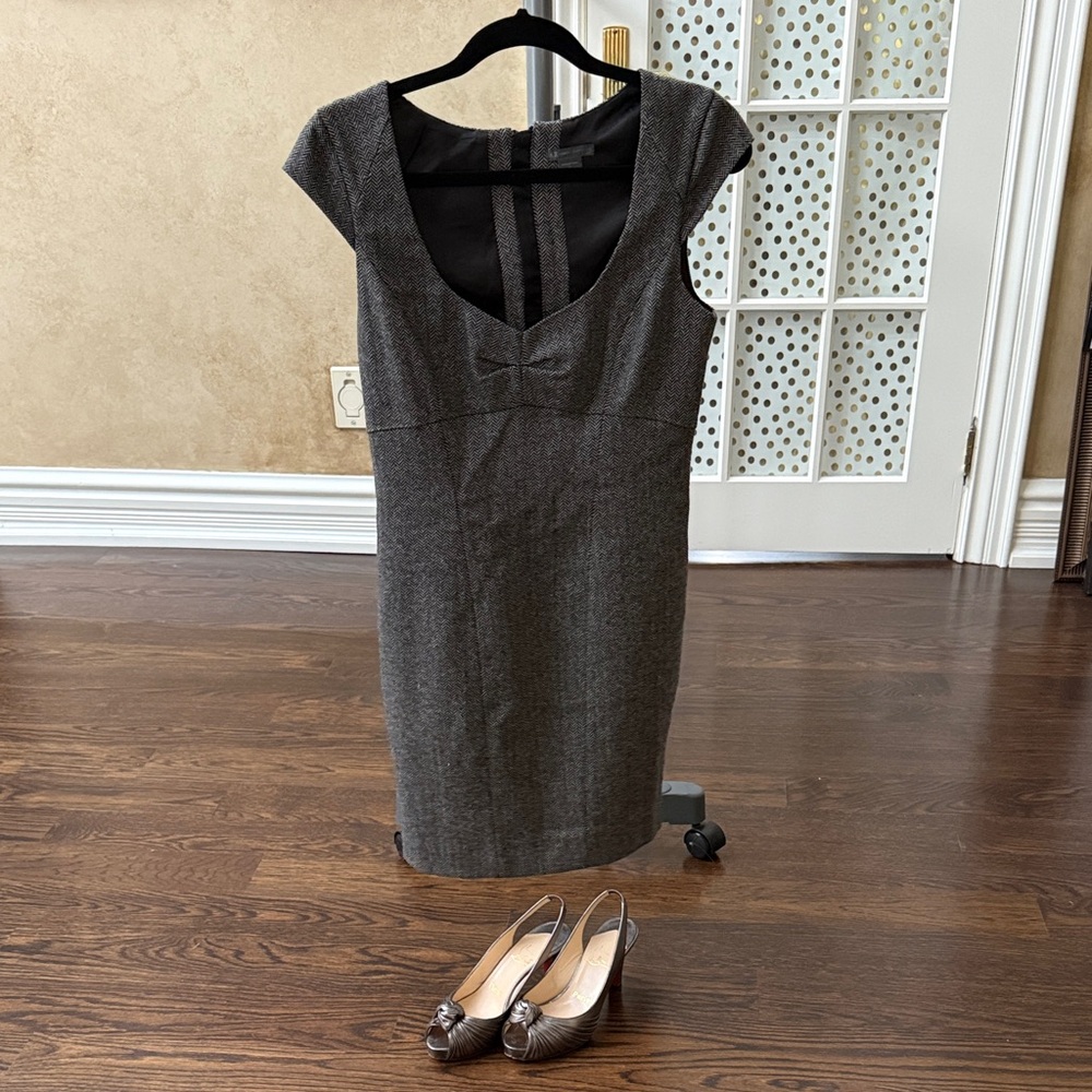 Armani Exchange Charcoal Cap Sleeve Mini Dress